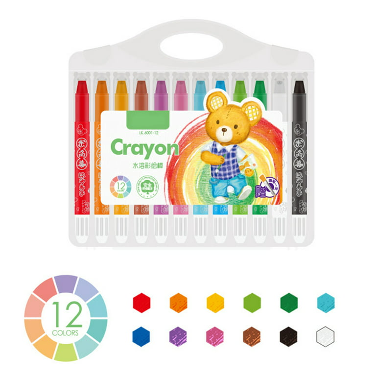 ZY-Wisdom 12 Colour Drop Crayons For Toddlers, Non-Toxic Washable Crayons  For Children, Easy To Grip Drop Crayons For Ages 2-4, 1-3, 4-8, Colouring