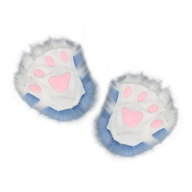 Guantes con forma de pata de gatito Fernando Disfraz Adulto Azul