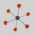 thumbnail image 4 of Stilnovo Style Sputnik Light 6 Light Raw Brass Chandelier Italian Style Orange, 4 of 5
