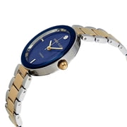 Anne Klein Two-Tone Navy Blue Sunray Dial Diamond Accent Ladies Watch