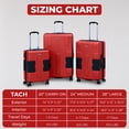thumbnail image 3 of TACH V3 Connectable Hardside Spinner Suitcase Luggage Bags, 3 Piece Set Red, 3 of 12