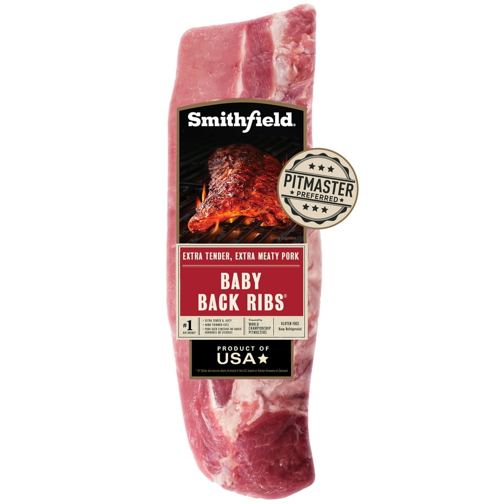 Smithfield Extra Meaty Fresh Pork Back Ribs, 2.1 3.8 lb