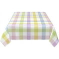 thumbnail image 2 of Easter Plaid Rectangle Tablecloth 60x84 Inch,Spring Coloring Checkered Table Cloth,Wrinkle Stain Waterproof Holiday Table Cover,Rustic Rainbow Small Fabric Farmhouse Tablecloth for Party Picnic, 2 of 6