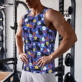 thumbnail image 5 of Gukieu Black Cats And Flowers Print Men's Quick Dry Fitness Vest, Round Neck Sleeveless Fitness Bodybuilding Top-4X-Large, 5 of 7