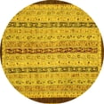 thumbnail image 1 of Ahgly Company Indoor Round Abstract Yellow Modern Area Rugs, 5' Round, 1 of 4