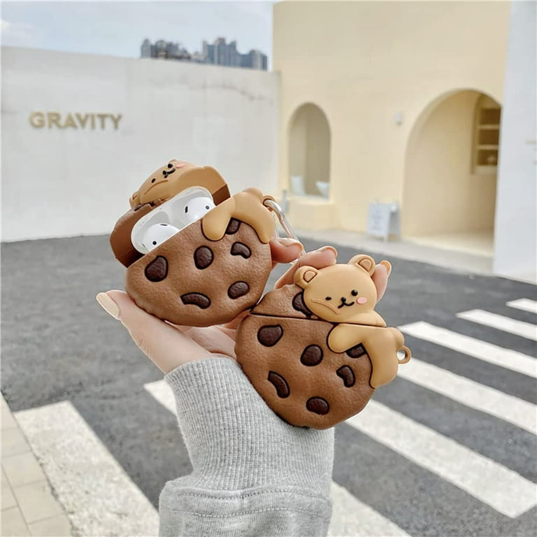 for AirPod Pro Case,Cute 3D Cartoon Cookie Bear AirPods Pro Cover