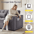 thumbnail image 6 of Amuille 3 in 1 Convertible Sleeper Sofa Bed, 54" Velvet Fabric Loveseat, Pull Out Couch for Living Room and Apartment (Dark Gray), 6 of 8