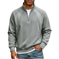 thumbnail image 2 of Handshe Men's Pullover Sweatshirt, Solid Color, Mock Neck Long Sleeve for Casual Wear and Daily Use, 2 of 5