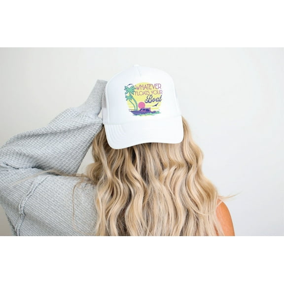 Whatever Floats Your Boat White Unisex Foam Trucker Hat