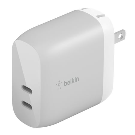 Belkin 40W Dual Port USB C Wall Charger - USB Type C, Fast Charging for iPhone 15, 15 Pro, 15 Pro Max 14, 14 Pro, 14 Pro Max, 13, 13 Pro, 13 Pro Max, Galaxy S21 Ultra, and More - Silver