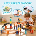 thumbnail image 6 of 60Pcs Wooden Train Track Set, 203-inch Track Length, Train Bridge Toy Set for Toddlers, Scenario Building Blocks Toddler Toys with Airplane and Magnetic Crane, Birthday Gift Ideas for Boys and Girls, 6 of 8
