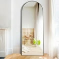 thumbnail image 2 of Arch Floor Mirror with Stand, 59" x 20", Black, 2 of 6