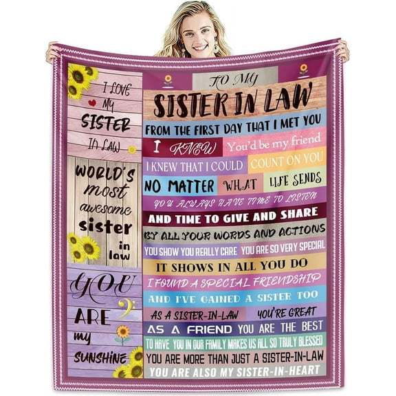 LHSHID Sister in Law Gifts Blanket Funny Christmas Gifts 30x40in