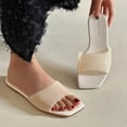 thumbnail image 2 of Anuirheih Slip on Sandals Women,Women's Flat Shoes Ladies Beach Sandals Summer Non-Slip Causal Slippers(Beige), 2 of 7