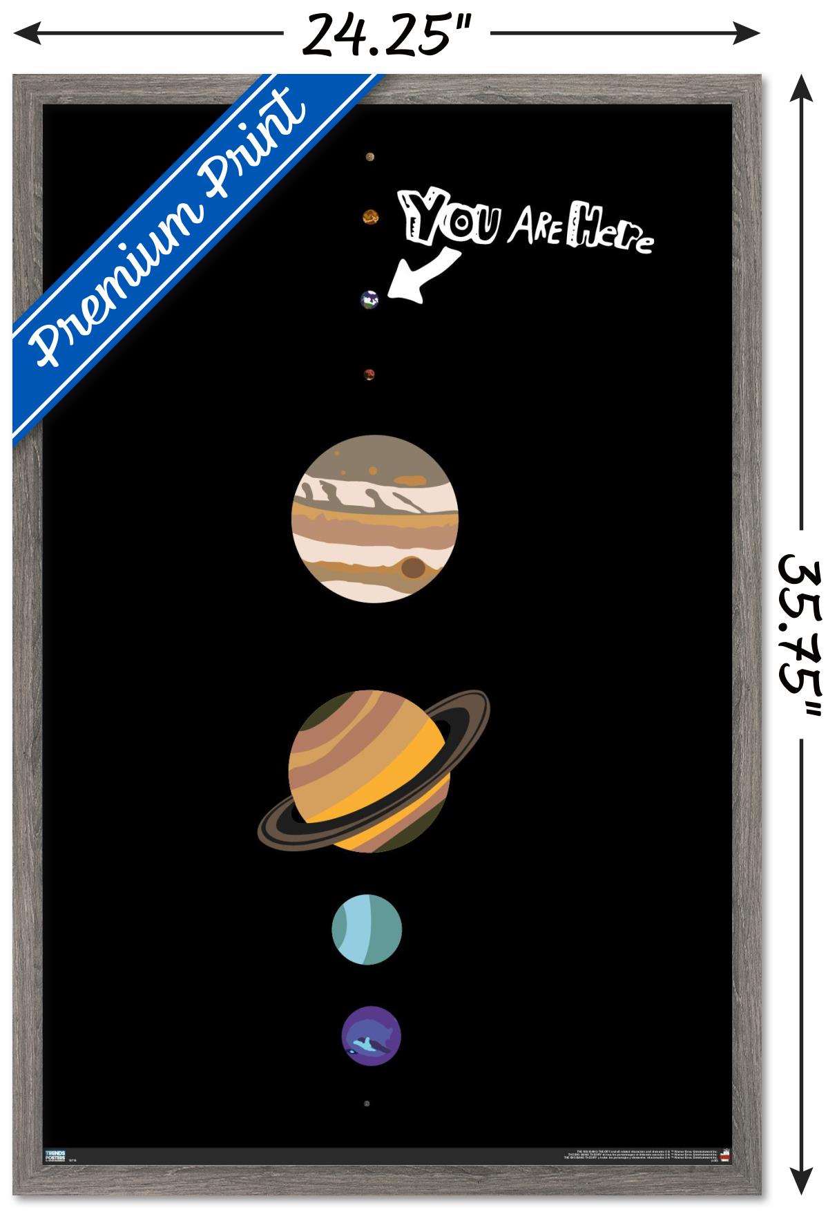 The Big Bang Theory - Planets Wall Poster, 22.375" x 34", Framed