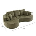 thumbnail image 4 of Christopher Knight Home 106" Modern Curved Cloud Sectional Sofa with 7 Pillows, 4 Seater Couch, Forest Green, 4 of 7