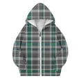 thumbnail image 5 of Ashirexll Girls Hoodies Pullover Zip Up Hoodie Girls 3-14 Years Winter Plaid Fashion Casual Velvet Fleece Lined Comfortable Long Sleeve Hooded Zipper Sweatshirt for Kids, 5 of 6