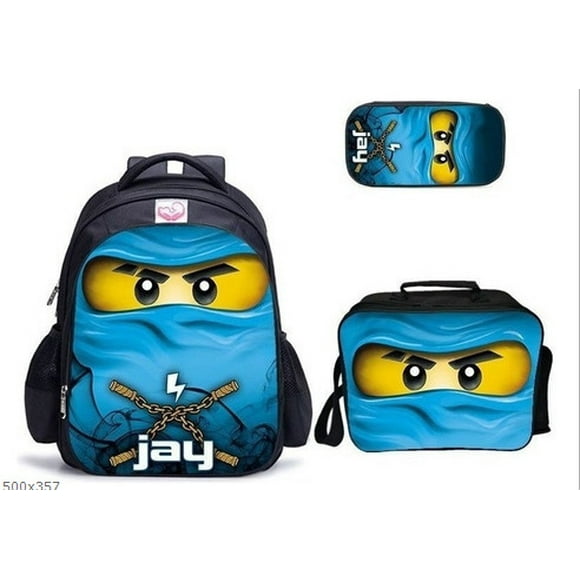 Cartoon Ninja Lego Children'S Backpack Primary And Secondary School Students Large Capacity Leisure Schoolbag Three-Piece Set 5 -WEVALLEY