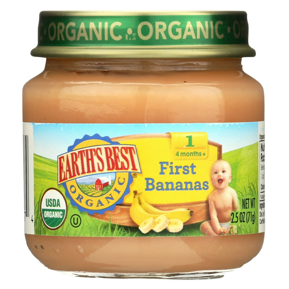 (12 Pack) Earth's Best Organic Stage 1, First Bananas Baby Food, 2.5 oz