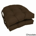 thumbnail image 3 of Blazing Needles  16-inch U-shaped Dining Chair Cushions (Set of 2) - 16" x 16" Chocolate, 3 of 5