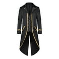 thumbnail image 2 of Juebong Men's Steampunk Tailcoat Jacket Renaissance Halloween Prince Costume Gothic Medieval Victorian Frock Coat Tuxedo Black,XXXXL, 2 of 6