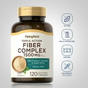 Fiber Supplement | 1500mg Complex | 120 Capsules | Triple Action for Men and Women | by Piping Rock