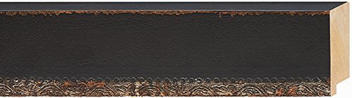 1/2 rabbet depth Wood Distressed/Aged Black Finish 18ft bundle Picture Frame Moulding 2.25 width 