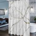 thumbnail image 6 of Gray Marble Shower Curtain, Abstract Modern Waterproof Shower Curtain Set with 12 Hooks Lightweight Bath Curtains Fabric Bathroom Decor 72x84 Inches, 6 of 9