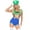Green, variant on 3 PC Gamer Sidekick, includes character crop top, suspender shorts with icon accents, and hat