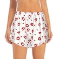 thumbnail image 2 of Balery Lips Kiss Pantalones cortos deportivos para mujer con forro y dos bolsillos, elásticos, para entrenamiento, gimnasio, yoga-X-Large, 2 of 7