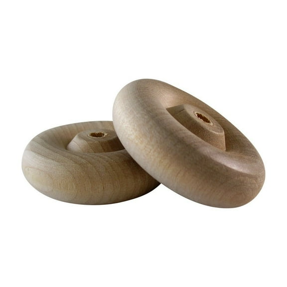 Woodpeckers- Classic Wooden Craft Toy Wheels 1-3/4" x 9/16" Axle Hole - 24 Pack
