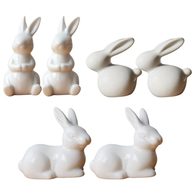 Estatuilla de 6 Uds., Estatua de de Pascua de Primavera Blanca, Decoración de Librería, de Adorno Artístico 49x95 cm