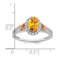 thumbnail image 3 of Auriga Fine Jewelry 14K Two-tone Gold Citrine and Diamond Halo Ring for Women Size 7, 3 of 6