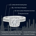 thumbnail image 2 of Gem Stone King 925 Sterling Silver Moissanite Women Wedding Engagement Ring Band Bridal Set (1.62 Cttw, Available in Size 5, 6, 7, 8, 9), 2 of 6