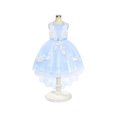 thumbnail image 2 of Flower Girl Dress Lace Hi-low Skirt Blue Wedding Pageant 6 Years, 2 of 8