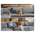 thumbnail image 2 of CHIC HOUSE Oversized Modular Sleeper Sofa, Extra Deep Cloud Sectional Couch with Ottoman Chaise, Fluffy Chenille 8 Seater Couch Bed for Living Room, Villa, Gray, 2 of 8
