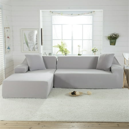 L Shaped 3 Seats Sofa Covers Polyester, Round Sectional Sofa Covers