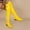 Yellow, variant on EGNMCR Winter Boots for Women Fall/Winter Candy Low Heel Patent Leather Side Zip Tall Over-the-Knee Boots