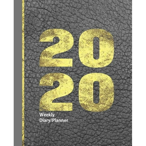 Planners One Year 2020: Leather & Gold Leaf Effect Design: Diary Weekly Spreads January to December (Paperback)