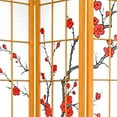 thumbnail image 3 of Oriental Furniture 7 Ft Tall Cherry Blossom Shoji Screen, 6 Panel, Shoji paper, Honey color, 3 of 4