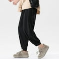 thumbnail image 6 of Ohufall Mens Sweatpants Casual Thin Solid Folk-custom Straight-leg Wide-leg Ankle-Length Pants, 6 of 6