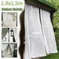 thumbnail image 3 of 2Pcs Outdoor Curtain for Patio Detachable for Easy Hanging Waterproof Gauze Curtain for Porch Garden Gazebo(1.9X1.5M), 3 of 5