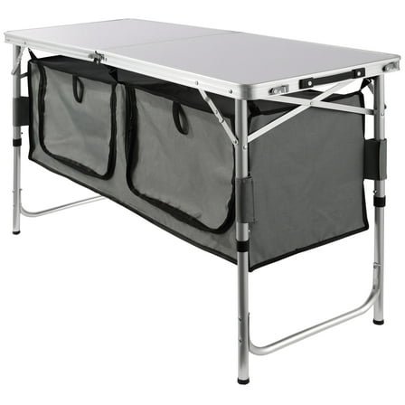 KFFKFF Portable Folding Cook Station Tables, Black