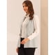 thumbnail image 3 of Chaqueta sin mangas con solapa de tweed a cuadros para mujer con bolsillos Blanco L, 3 of 6