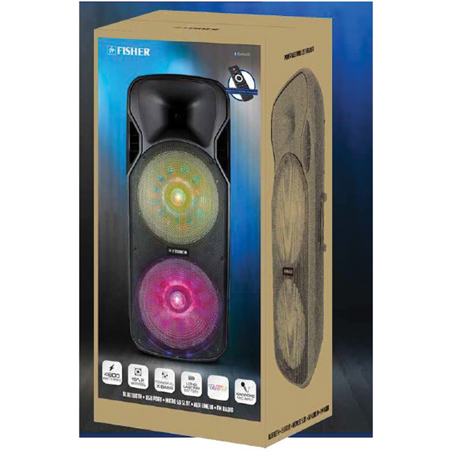 fisher 2600 watt portable speaker