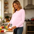 thumbnail image 4 of Neewe Women's Cotton Blend Solid Color Crew Neck Long Sleeve Maternity T-Shirt Top Pregnancy Shirt, 4 of 8