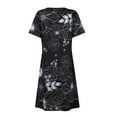 thumbnail image 5 of QIPOPIQ Robes pour Femmes pour Invitées de Mariage Fête Manches Courtes Imprimé Col en V Mi-Été Robe Longueur Cuisse Robes Robe Tendance Offres 2023, 5 of 5