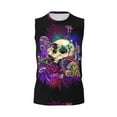 thumbnail image 4 of Yiaed Mushrooms and Skull Print Men's Singlet Vests Summer Running Muscle Tank Tops Gym Undershirt Round Neck Sleeveless for man, 4 of 5