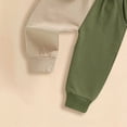thumbnail image 6 of TOWED22 Baby Boy Fall Winter Outfits 2-Piece Long Sleeve Crew Neck Sweatshirt Tops Elastic Waist Pocket Joggers Pants Clothes Toddler Clothing(Beige,12-18 M), 6 of 6