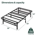 thumbnail image 5 of Zinus 14" Black Metal SmartBase® Tool-Free Assembly Mattress Foundation, Narrow Twin, 5 of 7